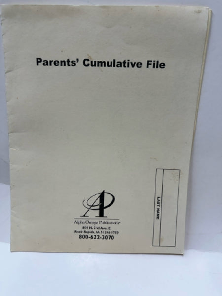 Alpha Omega: Parents' Cumulative File