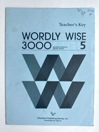 Wordly Wise 3000 Book 5 Answer Key 1st edition (8th grade)