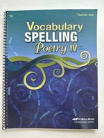 Abeka Vocabulary Spelling Poetry IV Teacher Key