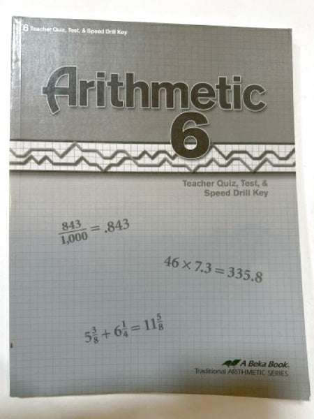 Abeka Arithmetic 6 Test Key