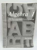 Saxon Algebra 1 Test Forms