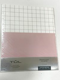 TUL Discbound Notebook Covers, Letter Size, White Grid/Light Pink