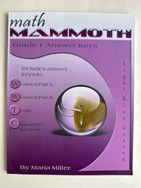 Math Mammoth Grade 1 Answer Keys