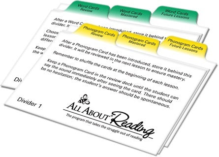 All About Reading Divider Cards
