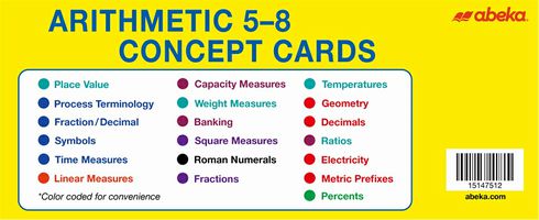 Arithmetic 5-8 Concept Flash Cards