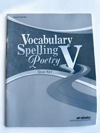 Vocabulary Spelling Poetry V Quiz Key