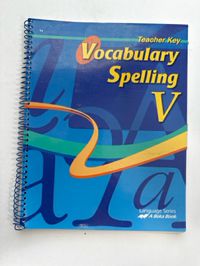 Vocabulary Spelling V Teacher Key