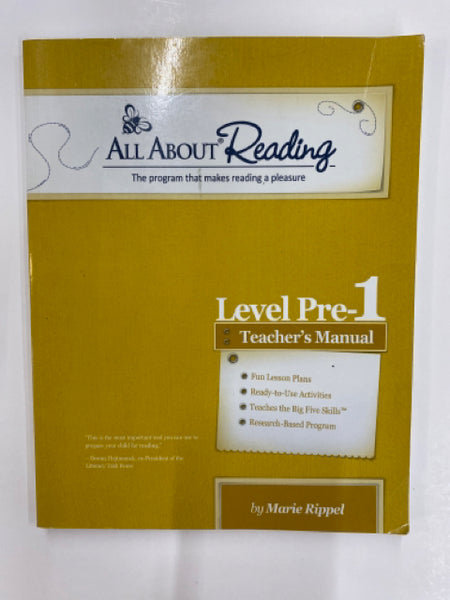 All About Reading: Pre-Reading Teacher's Manual