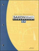 Saxon Math 54 Tests and Worksheets