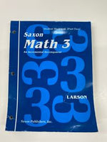 Saxon Math 3 Student Workbook Part Two
