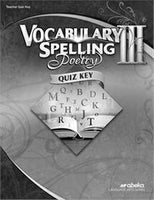 Vocabulary Spelling Poetry III Quiz Key