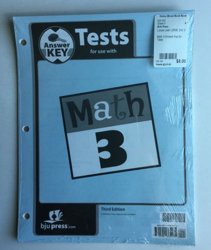 Math 3 Answer Key for Tests
