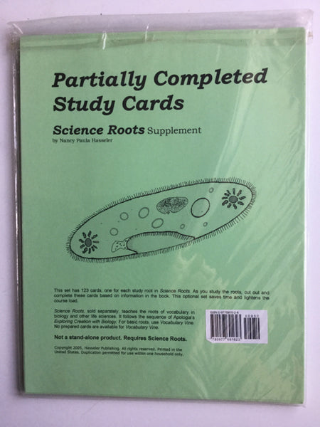 Partially Completed Study Cards Science Roots