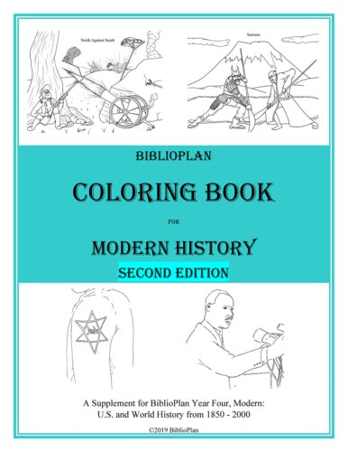 BiblioPlan Coloring Book for  Modern History 2nd Edition