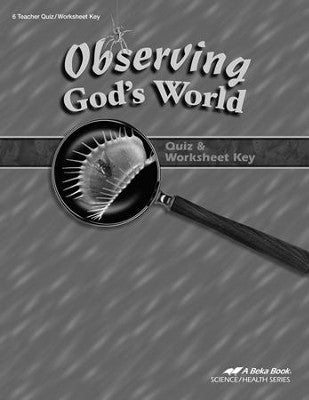 Observing God's World Quiz/Worksheet  Key
