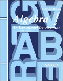 Saxon Algebra 1/2 Solutions Manual