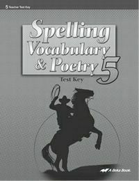 Spelling Vocabulary & Poetry Test Key