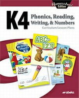 K4 Phonics, Reading, Writing, & Numbers Curriculum/Lesson Plans